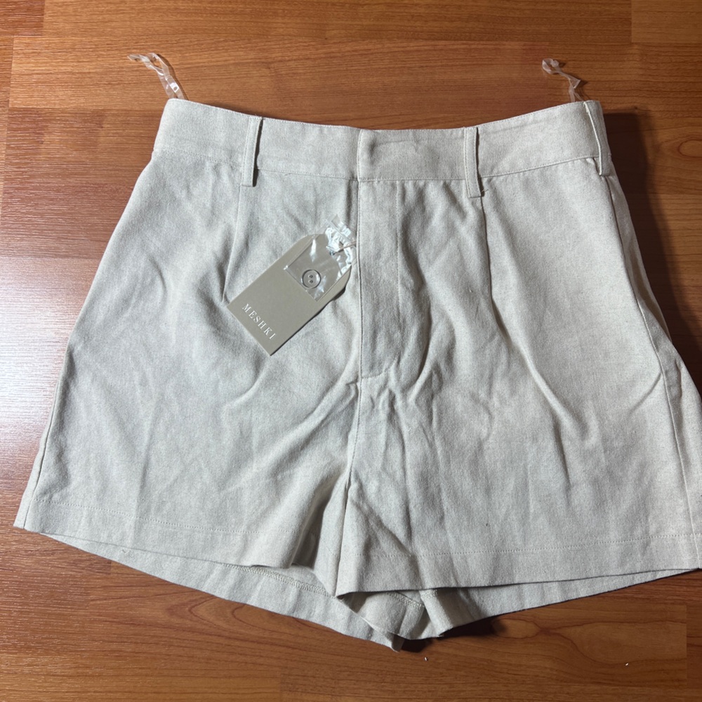 Meshki High Waist Linen Shorts